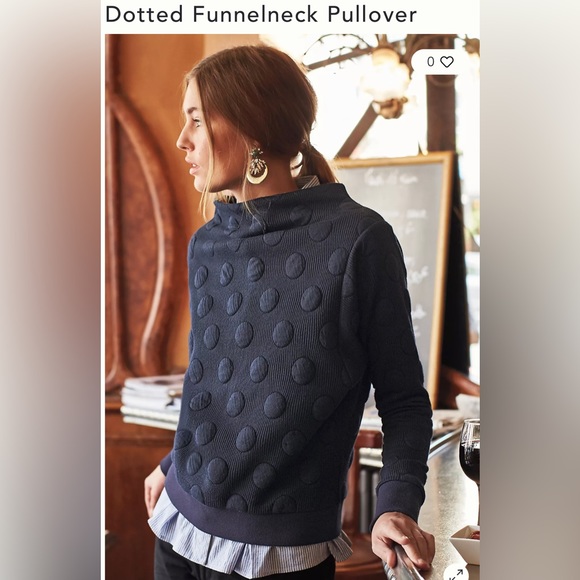 Anthropologie Tops - ANTHROPOLOGIE W5 polka dot cowl neck sweatshirt size women’s medium